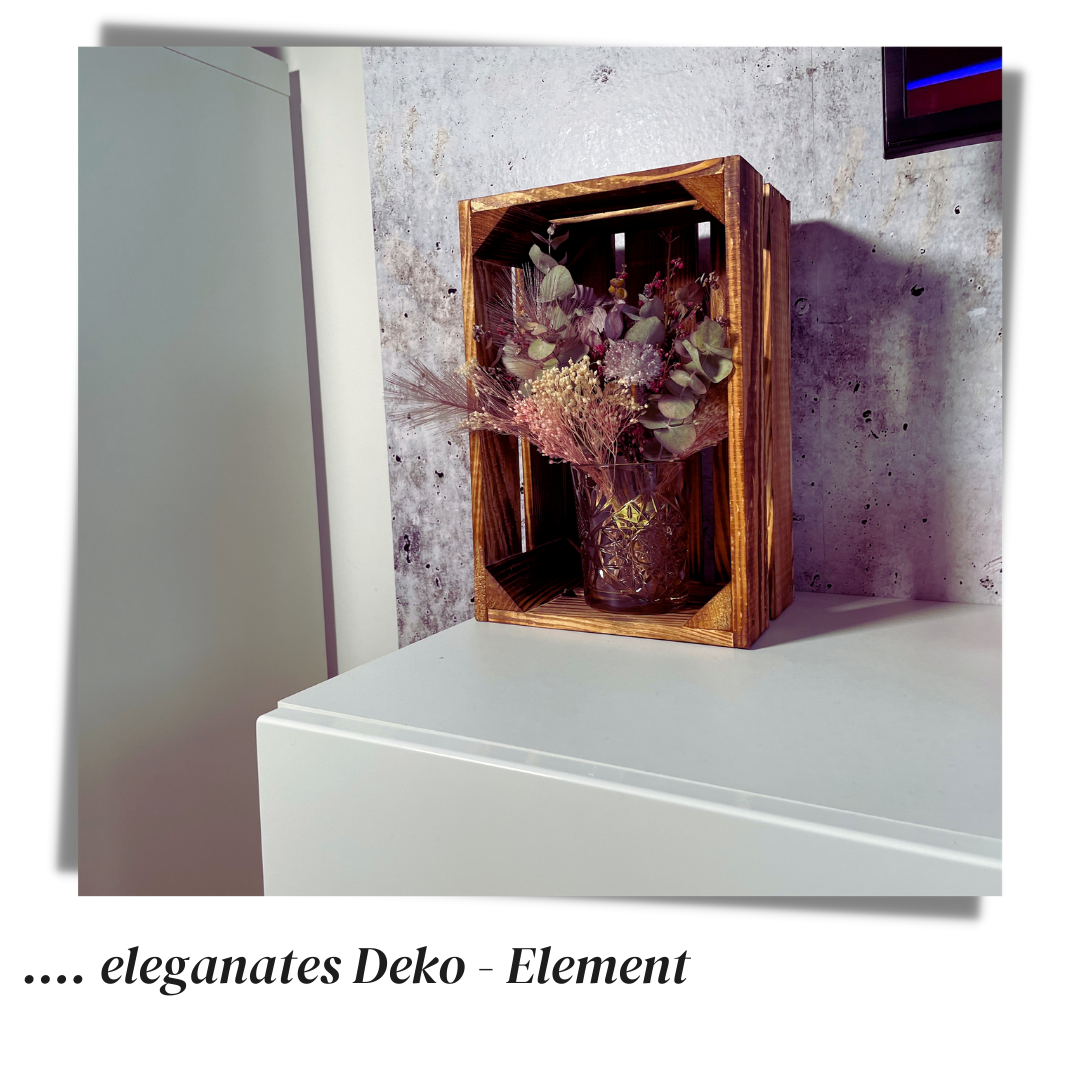 Geflammte Weinkiste - Holzkiste | Premium Qualität: Geflammt + Geschliffen + mit Leinöl versiegelt | M