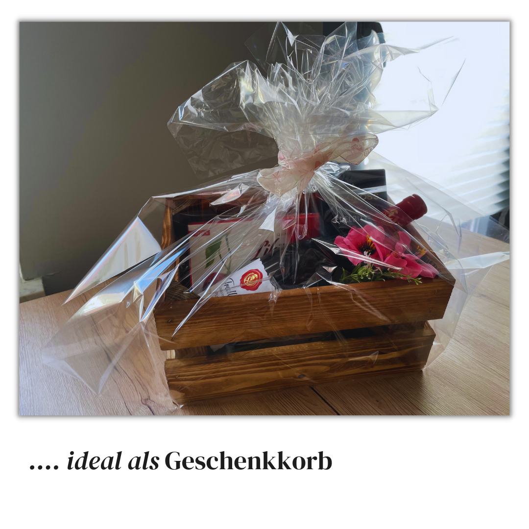 Geflammte Weinkiste - Holzkiste | Premium Qualität: Geflammt + Geschliffen + mit Leinöl versiegelt | M