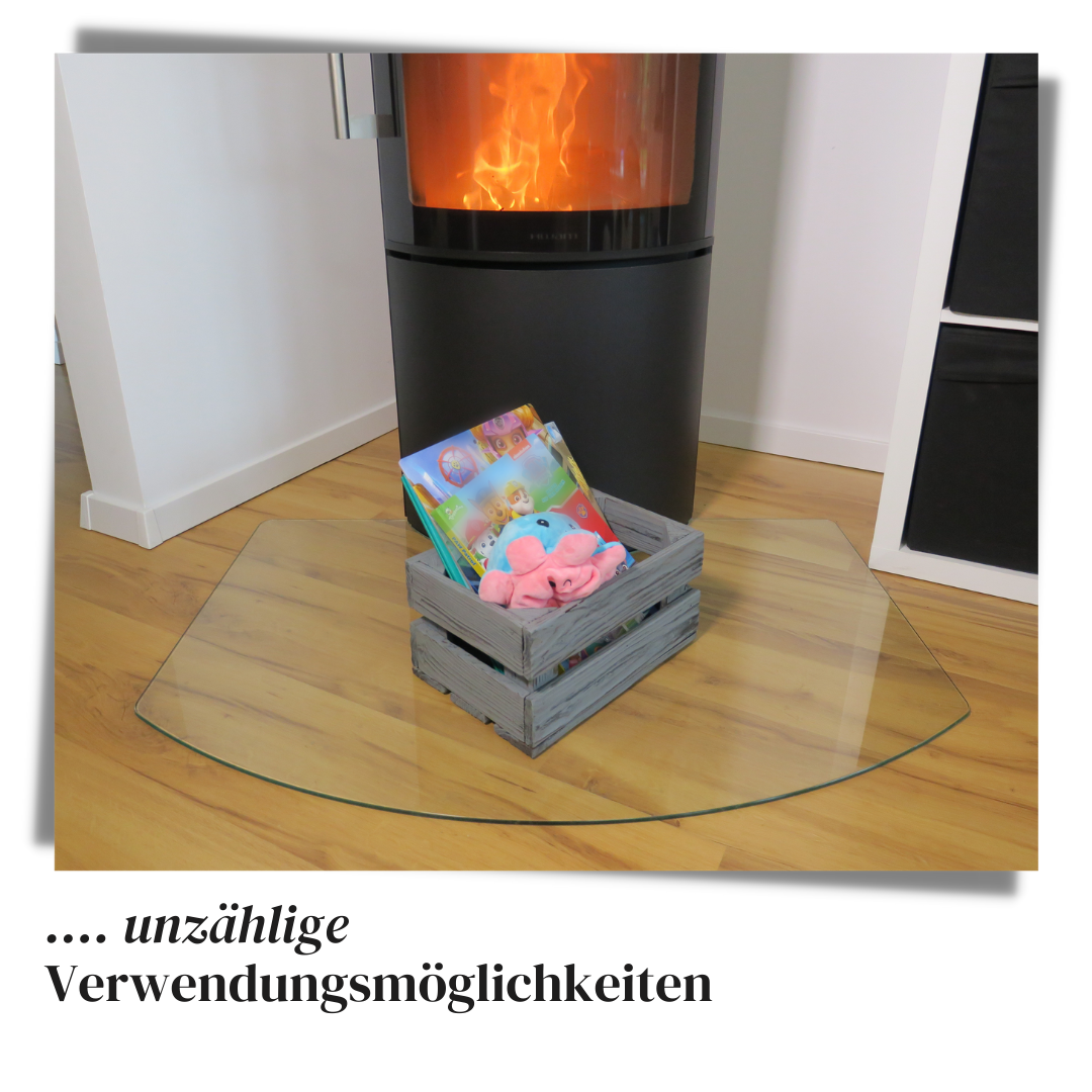 Graue Weinkiste - Holzkiste | Premium Qualität: Geflammt + Geschliffen + Acrylfarbe + mit Leinöl versiegelt | Grau M