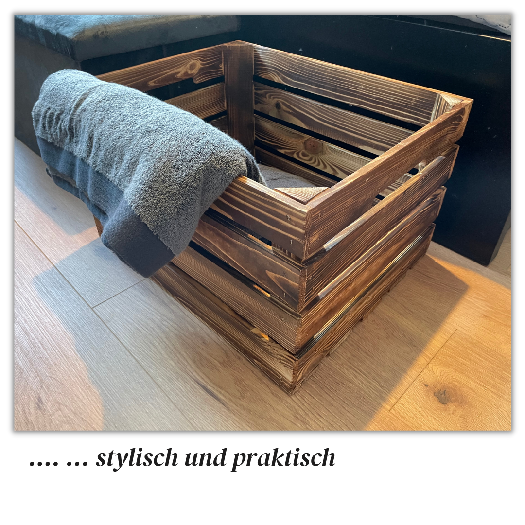 Spar Set 3 Stück Geflammte Weinkiste - Holzkiste | Premium Qualität: Geflammt + Geschliffen + mit Leinöl versiegelt | Vintage Deko: Weinkisten Holz, Obstkiste Holz, Holzkiste, Weinkisten Holz (XL)