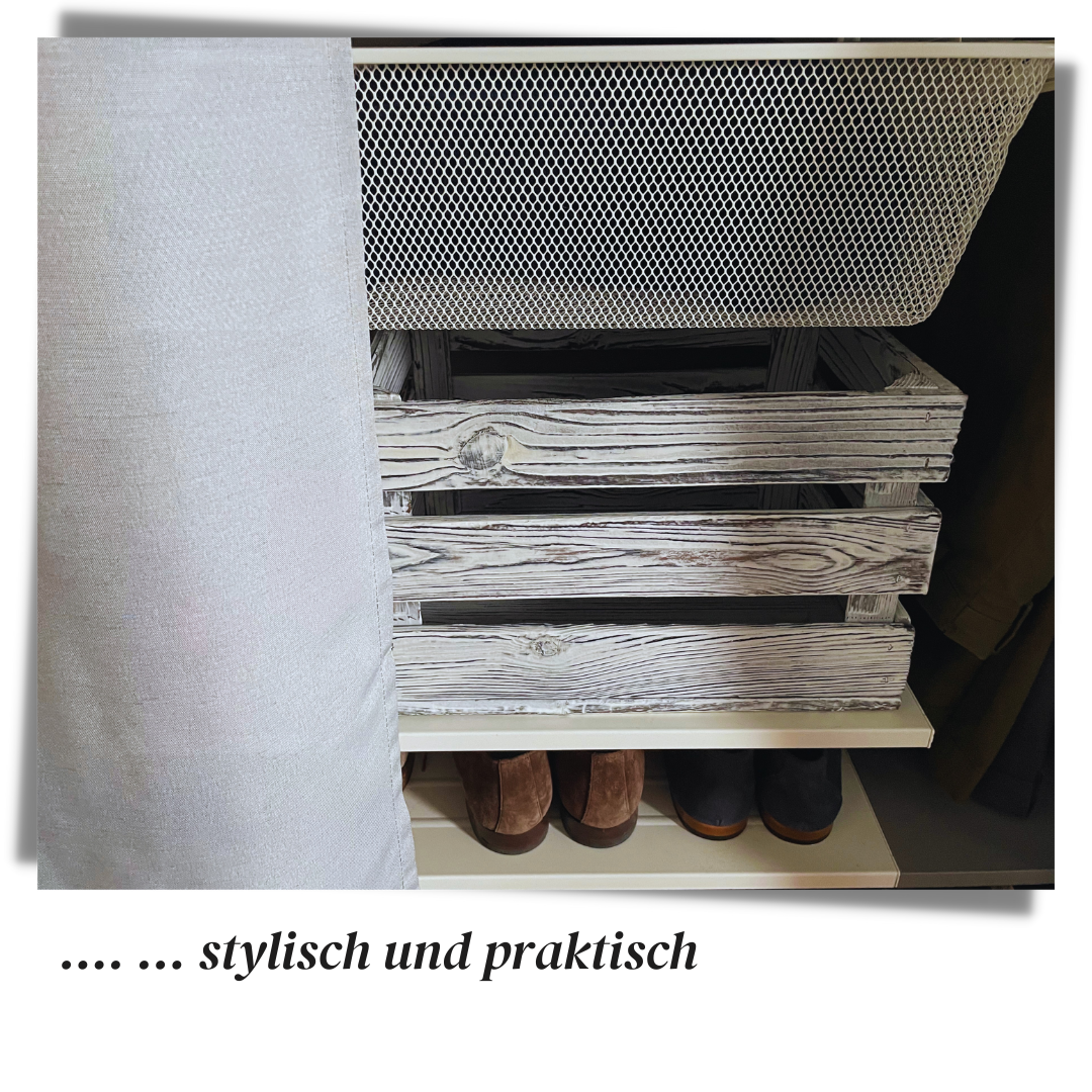 Weiße Weinkiste - Holzkiste | Premium Qualität: Geflammt + Geschliffen + Acrylfarbe + mit Leinöl versiegelt | Weiß L