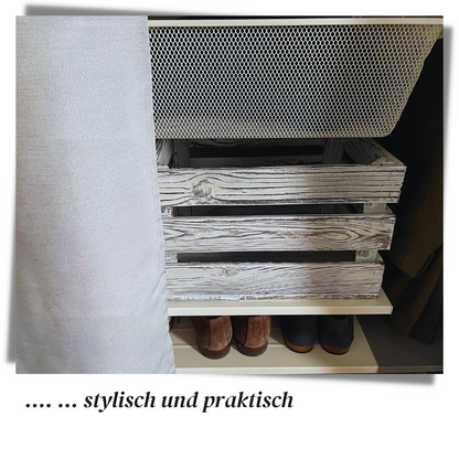Weiße Weinkiste - Holzkiste | Premium Qualität: Geflammt + Geschliffen + Acrylfarbe + mit Leinöl versiegelt | Weiß L