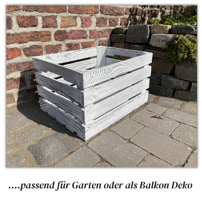 Weiße Weinkiste - Holzkiste | Premium Qualität: Geflammt + Geschliffen + Acrylfarbe + mit Leinöl versiegelt | Weiß XL