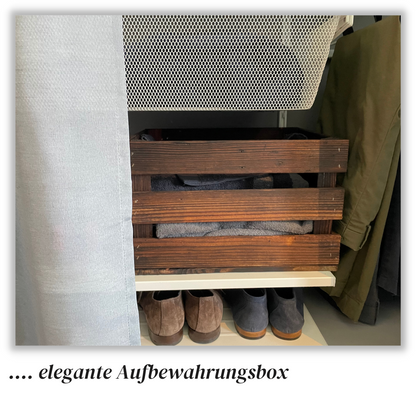 Zweifach Geflammte Weinkiste - Holzkiste | Premium Qualität: Geflammt + Geschliffen + mit Leinöl versiegelt | Schoko-Braun L