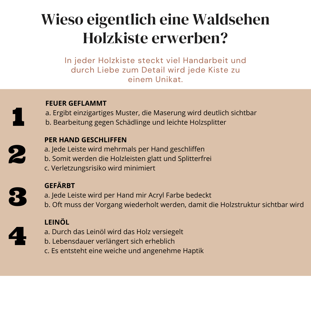 Graue Weinkiste - Holzkiste | Premium Qualität: Geflammt + Geschliffen + Acrylfarbe + mit Leinöl versiegelt | Grau M