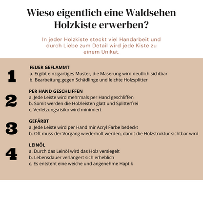 Graue Weinkiste - Holzkiste | Premium Qualität: Geflammt + Geschliffen + Acrylfarbe + mit Leinöl versiegelt | Grau M